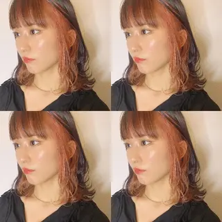 ミディアム カラー ヘアアレンジ 竹内啓太 ボブのヘアスタイル