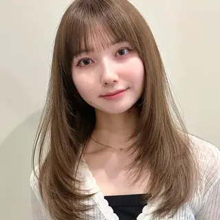 セミロング 🌹ハッシュカット、 レイヤー韓国ヘア🌹のヘアスタイル