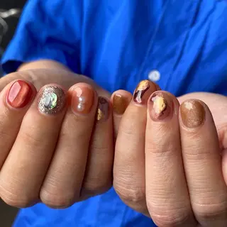 ネイル amuse 手書きニュアンスのネイルデザイン