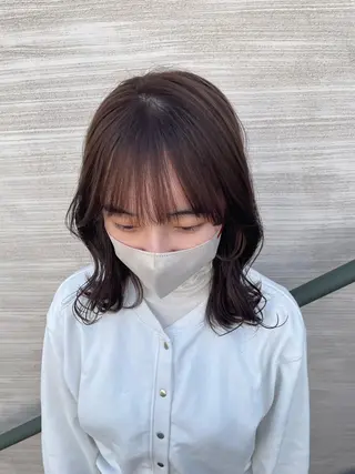 セミロング カラー 韓国風/オシャレ /縮毛矯正/滝口琴未のヘアスタイル