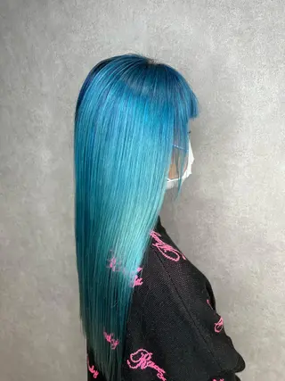 セミロング カラー mimiiy梅田 中崎町ハイトーンのヘアスタイル