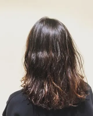 セミロング カラー パーマ ヘアアレンジ 【ツヤ髪美容師】 ツダケイスケのヘアスタイル