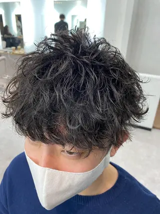 パーマ メンズ Lond luce心斎橋所属・🍀小川大輔🍀 ボブ/ブリーチ🥇のヘアスタイル