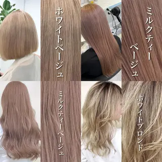 ミディアム ブリーチ✖️ 縮毛LANDのヘアスタイル