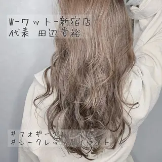 ロング カラー パーマ ヘアアレンジ メンズ キッズ ネイル マツエク・マツパ 新宿駅近♡友達とOK 🦋W -ワット -のヘアスタイル