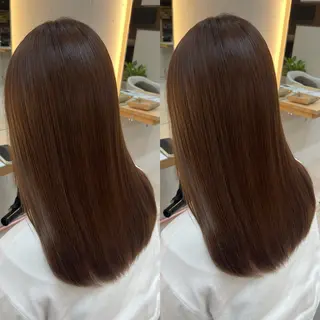 セミロング カラー ブリーチ無しダブル カラー🦕まどかのヘアスタイル