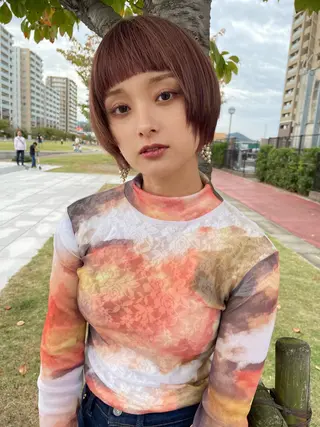 ショート カラー 薬院浄水通/ショート /ボブ/rukaのヘアスタイル