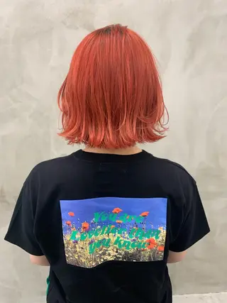 ショート カラー pole/apartment所属・💓パーマ，💗 レイヤーカットのヘアスタイル