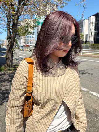 セミロング カラー qpula misuzuのヘアスタイル