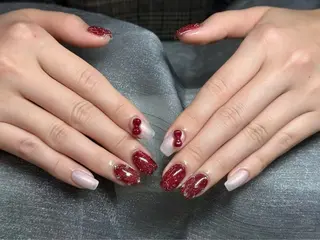 ネイル Kaka_ パラジェル、長さだしのネイルデザイン