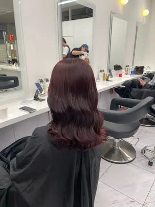 セミロング カラー ヘアアレンジ 💗横浜美容室 💗HARUNAのヘアスタイル