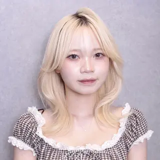 ミディアム ハイトーン/ブリーチ 栄/Sayakaのヘアスタイル