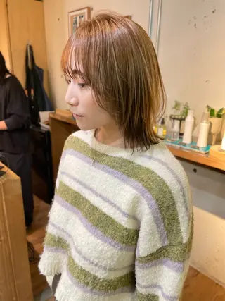 ミディアム カラー YUKI 新宿 カット/パーマのヘアスタイル