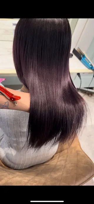 ロング 透明感カラー/カット 髪質改善/森栄範のヘアスタイル