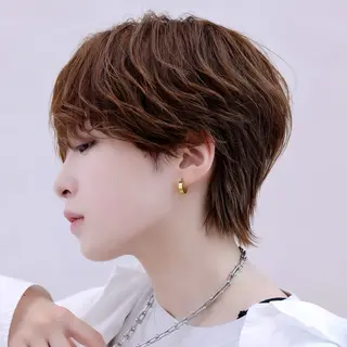 ショート カラー パーマ メンズ 新宿/センターパート /パーマ/モリオのヘアスタイル