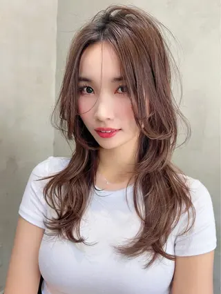 セミロング カラー Ameri所属・艶髪/韓国ヘア🎀 Kanon︎︎⁺.のヘアスタイル