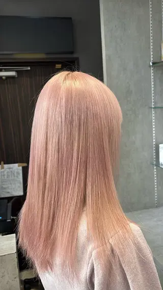 ロング 韓国ヘア/ブリーチ無 しWカラー/オリーブのヘアスタイル