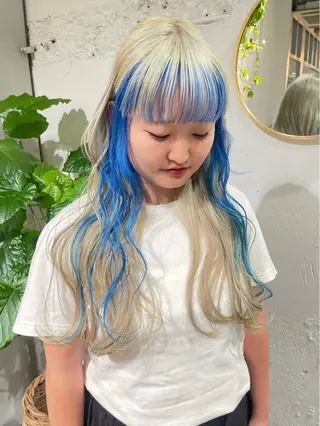 ロング カラー ウルフ/似合わせ レイヤー/RIHOのヘアスタイル