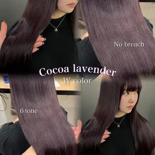 ロング カラー 暗髪🩶ラベンダー/ ブルー/ユウナ🤍のヘアスタイル