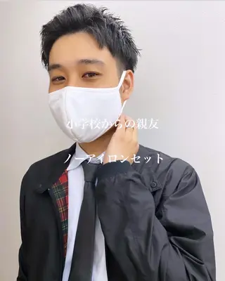 ショート カラー パーマ ヘアアレンジ メンズ 【池袋/スパイキー ショート】ⓝⓘⓜⓤのヘアスタイル