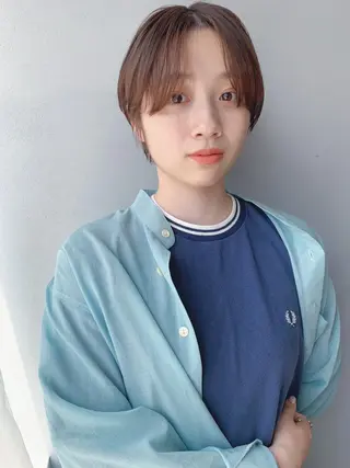 ショート カラー ボブパーマコテ巻き風 パーマNo1深江秀平のヘアスタイル