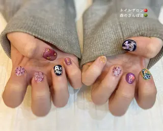 ネイル 森のさんぽ道所属・ショートネイル 森のさんぽ道のネイルデザイン