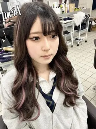 ヘアアレンジ カラー ロング エクステ LuciAのヘアスタイル