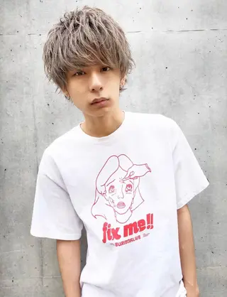 ショート ヘアアレンジ メンズ ピンク・ベージュ🩰 カラー🫧とらのヘアスタイル