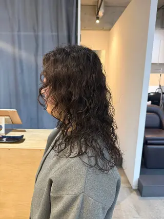 セミロング デジタルパーマ/ ウェーブパーマ/神野のヘアスタイル