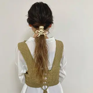 ロング ヘアアレンジ レイヤー/ハイトーン 🫧‪Erikaのヘアスタイル