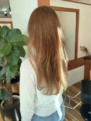 ロング カラー 髪質改善ｶﾗｰ ｹｱﾌﾞﾘｰﾁ/ﾀﾑのヘアスタイル