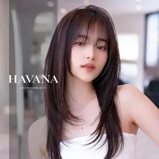 セミロング １HAVANA.渋谷 【レイヤー/韓国】のヘアスタイル