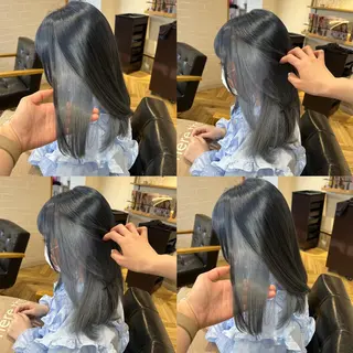 セミロング カラー 艶カラー/韓国顔周り 🎀mamiのヘアスタイル