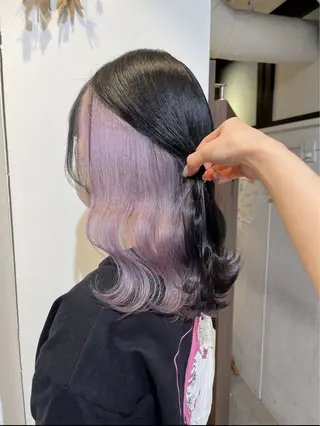 セミロング カラー はがいふみか/ モデルさん募集中のヘアスタイル