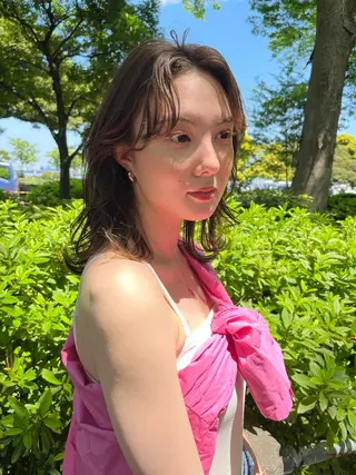 セミロング カラー ヘアアレンジ サソウ ユリエ🥥のヘアスタイル