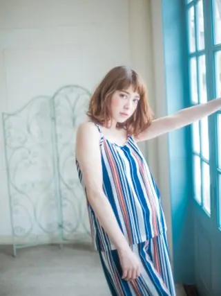 ミディアム カラー パーマ amie所沢駅 プロペ通り店【アミ】のヘアスタイル