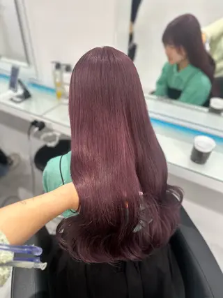 ロング カラー トレンド暖色ヘア🍒 miu🍒のヘアスタイル