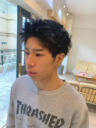 ショート メンズ ‪🌿パーマ大好評 メンズヘア🌿ワタルのヘアスタイル