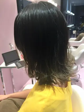 ミディアム 所渉/韓国レイヤー /ウルフカットのヘアスタイル