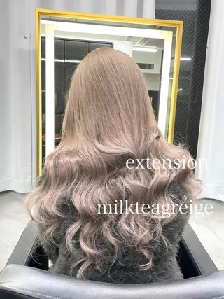 ロング カラー エクステ🩵ブリーチ 韓国ヘア🩵KAEのヘアスタイル