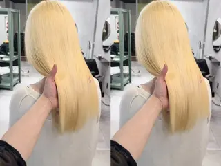 ロング カラー ホワイトカラー/梅田 ハイトーン/しんのヘアスタイル