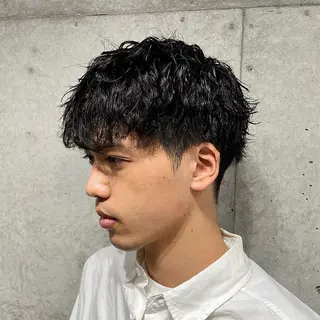 ショート パーマ メンズ 心斎橋メンズパーマ/ シャドウ/山下拓実のヘアスタイル