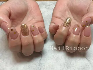 ネイル ネイルリボン 受付スタッフのネイルデザイン