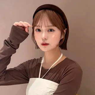 ショート カラー Un ami omotesando 【アンアミ　オモテサンドウ】所属・RIKO/暖色カラー /縮毛矯正/ミニボブのヘアスタイル