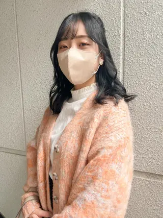 セミロング カラー ヘアアレンジ カラーパティシエ facce🌼ikoのヘアスタイル