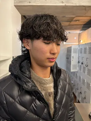 パーマ メンズ 似合わせヘア/ ハイライト/廣田歩のヘアスタイル