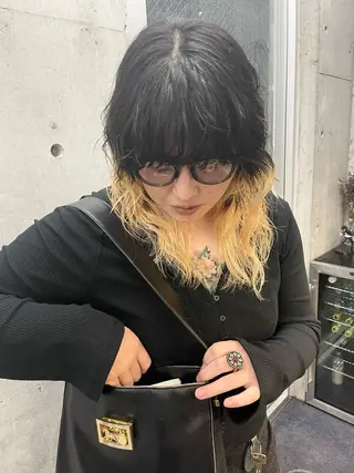 ミディアム パーマ 佐伯 和佳のヘアスタイル