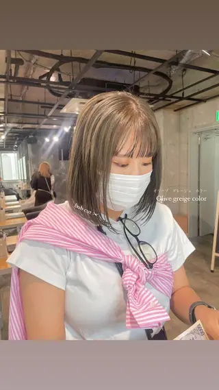 ショート カラー パーマ ヘアアレンジ メンズ キッズ ネイル マツエク・マツパ アイブロウ 透明感カラー・レイヤ ー🎀amika🎀のヘアスタイル