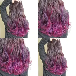 ロング ツヤ髪✨縮毛矯正 ハイトーンカラーのヘアスタイル