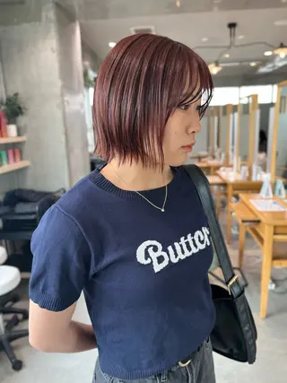 ミディアム カラー オタク美容師🛍/ 酸性ストレート/艶髪のヘアスタイル